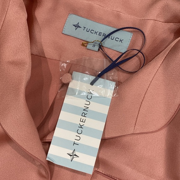 NWT Tuckernuck Blush Silk Delfina Shirt Dress - Picture 5 of 6